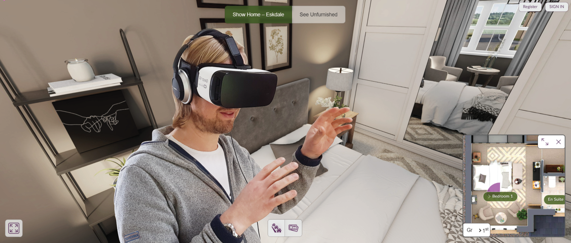 User in VR glasses